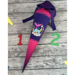 zauberhafte Schultüte Lila Beere Pink mit Meerjungfrau