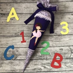 zauberhafte Schultüte mit Ballerina und Spitze