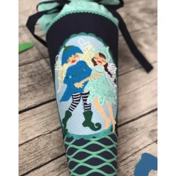 zauberhafte Schultüte mit Elfen Dunkelblau Türkis-mint