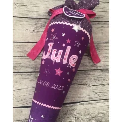 zauberhafte Schultüte mit Name und Sternen nach Wunsch