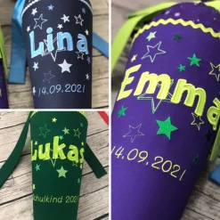 zauberhafte Schultüte mit Name und Sternen nach Wunsch