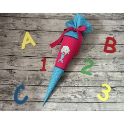 zauberhafte Schultüte Türkis Pink mit Meerjungfrau