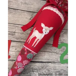 zauberhafte Schultüte Zuckertüte in Rot mit Reh