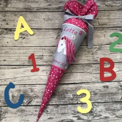 zauberhafte Schultüte Zuckertüte aus Stoff UNIKAT nach WUNSCH