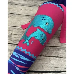 zauberhafte Schultüte Zuckertüte 70cm mit Delfin Wellen in Pink Türkis Lila