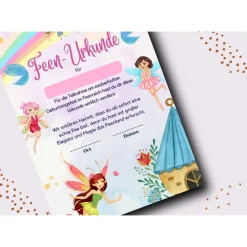 Zauberhafte Urkunde Fee - Perfekt für eine unvergessliche Geburtstagsparty | Feenparty | Mitgebsel Kindergeburtstag | ma