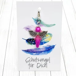 Zauberhafter Schutzengel Ballerina Anhänger silberfarben/pink – Glücksbringer & Geschenk