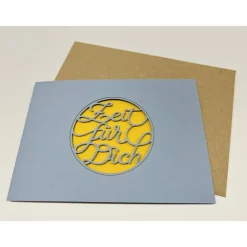 „Zeit für Dich“ Karte gelasert