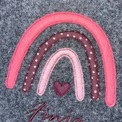 Zeugnis, Zeugnismappe, Zeugnishülle, Zeugnisse, gestickt, Regenbogen, Filz, Junge, Mädchen, personalisierbar