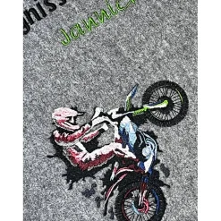 Zeugnis, Zeugnismappe, Zeugnishülle, Zeugnisse, gestickt, Motocross, Filz, Junge, Mädchen, personalisierbar