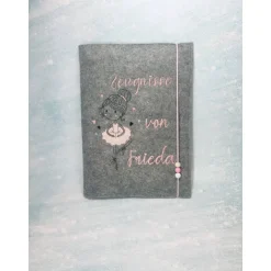 Zeugnishülle mit Filzeinband Geschenk Schulanfang personalisiert verschiedene Motive Mädchen Ballerina