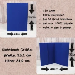 Zeugnismappe aus Filz | personalisierbar | Zeugnishülle Panda grau | Organizer Schule