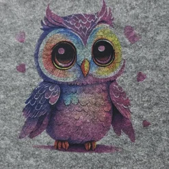 Zeugnismappe aus Filz | Zeugnishülle Eule dunkelgrau | Organizer Schule