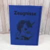 Zeugnismappe aus Filz | Zeugnishülle Einhorn blau | Organizer Schule