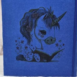 Zeugnismappe aus Filz | Zeugnishülle Einhorn blau | Organizer Schule