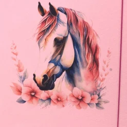 Zeugnismappe aus Filz | Zeugnishülle Pferd rosa | Organizer Schule