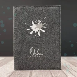 Zeugnismappe aus Filz *Klecks* | personalisiert mit Namen und Farbe