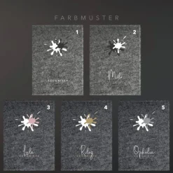 Zeugnismappe aus Filz *Klecks* | personalisiert mit Namen und Farbe