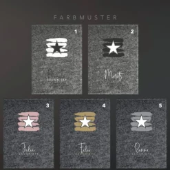 Zeugnismappe aus Filz *Stern* | personalisiert mit Namen und Farbe