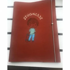 *Zeugnismappe DIN  A4 * gestickt auf cotto Filz *Schulstart * *Einschulung *  personalisierbar mit Namen * Geschenk *