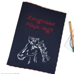 Zeugnismappe Mädchen, Pferd, Filz,  Geschenk Schulanfang, Einschulung, Geburtstagsgeschenk