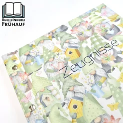 Zeugnismappe mit Zwergen & Wichteln – personalisierbare Sammelmappe für Zeugnisse DIN A4