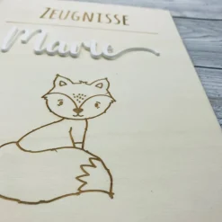 Zeugnismappe personalisiert aus Holz | Geschenk zum Schulstart | Zeugnisordner mit Namen | Einschulungsgeschenk