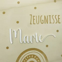 Zeugnismappe personalisiert aus Holz | Geschenk zum Schulstart | Zeugnisordner mit Namen | Einschulungsgeschenk