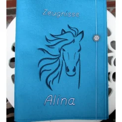 Zeugnissmappe / Zeugnisshülle aus Filz 