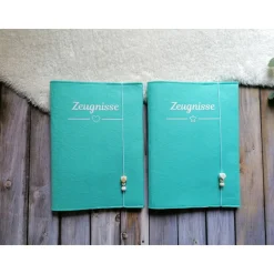 Zeugnissmappe aus Filz - personalisierbar- Einschulung * Minze