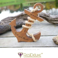 Zeus Anker Holz Personalisiert Gravur Geschenk Hochzeitstag Jahrestag Goldene Hochzeit Silberhochzeit Holzanker
