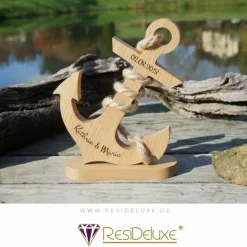 Zeus Anker Holz Personalisiert Gravur Geschenk Hochzeitstag Jahrestag Goldene Hochzeit Silberhochzeit Holzanker