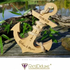 Zeus Anker Holz Personalisiert Gravur Geschenk Hochzeitstag Jahrestag Goldene Hochzeit Silberhochzeit Holzanker