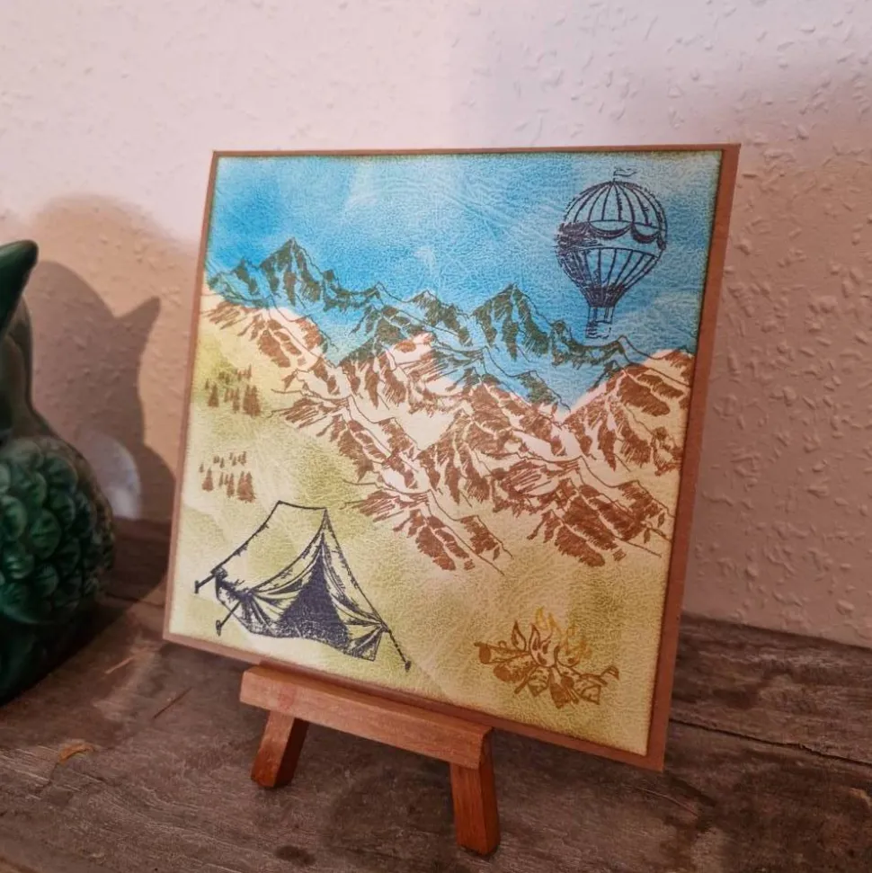 60ziger - Geburtstagskarte - Camping - Berge - Rucksack