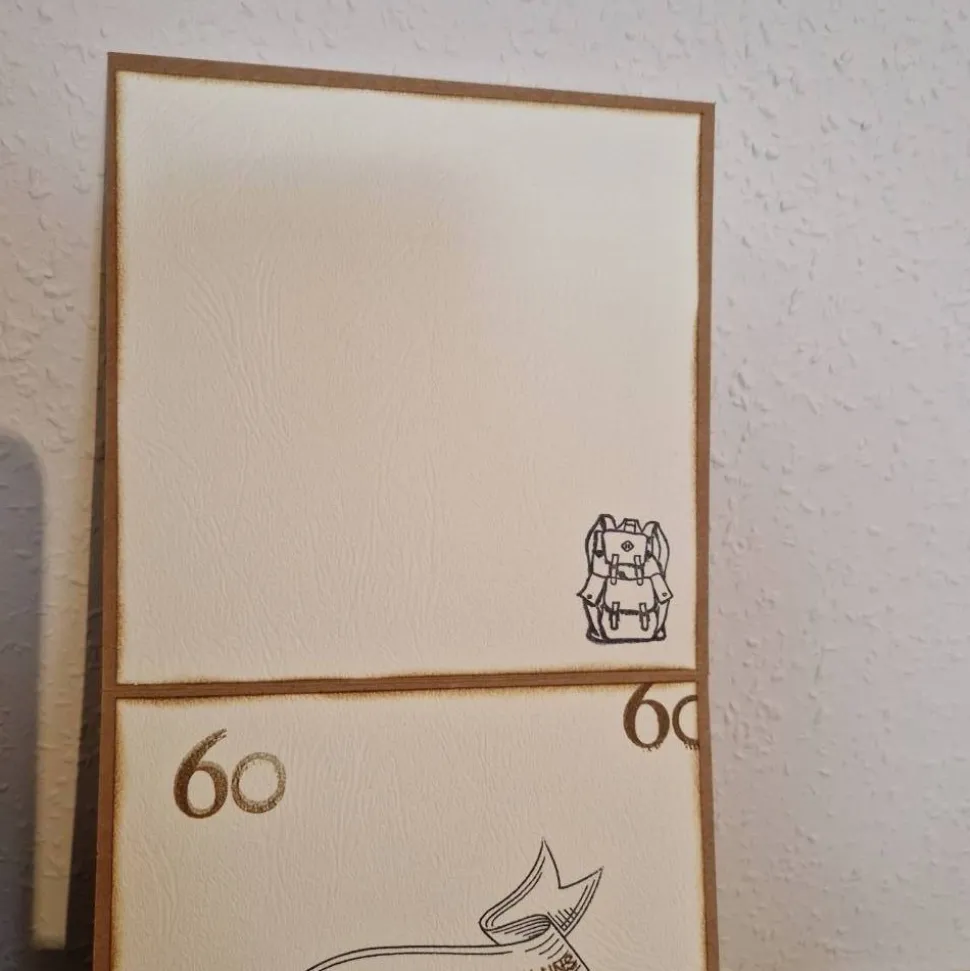 60ziger - Geburtstagskarte - Camping - Berge - Rucksack