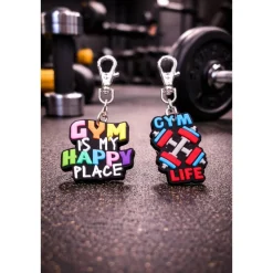 Zipper Fitness Gym – Boxhandschuhe & Gym Life Reißverschluss Anhänger aus Gummi PVC