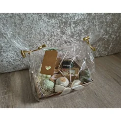 Zitronengras&Vanille Geschenkset – Handgemachte Zitronengrasseife, Badesalz, Vanille-Badekugel, Kerzen, Duftteelicht