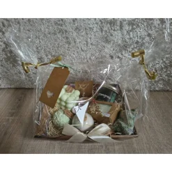 Zitronengras&Vanille Geschenkset – Handgemachte Zitronengrasseife, Badesalz, Vanille-Badekugel, Kerzen, Duftteelicht