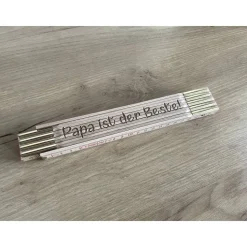Zollstock personalisiert mit Gravur aus Buchenholz