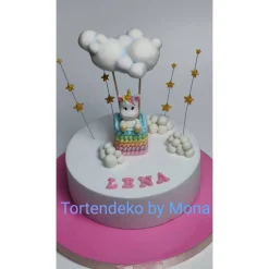 Zuckerfigur Tortenbild Tortendeko Einhorn Ballon