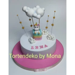 Zuckerfigur Tortenbild Tortendeko Einhorn Ballon