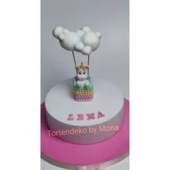 Zuckerfigur Tortenbild Tortendeko Einhorn Ballon