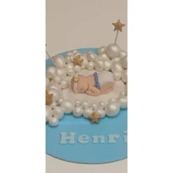 Zuckerfigur Tortenbild Tortendeko Wolken Baby Taufe