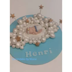 Zuckerfigur Tortenbild Tortendeko Wolken Baby Taufe