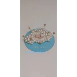 Zuckerfigur Tortenbild Tortendeko Wolken Baby Taufe