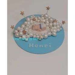 Zuckerfigur Tortenbild Tortendeko Wolken Baby Taufe