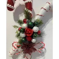 Zuckerstangen Weihnachtsdeko Weihnachtskranz Türschmuck Türdeko Türkranz