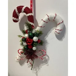 Zuckerstangen Weihnachtsdeko Weihnachtskranz Türschmuck Türdeko Türkranz