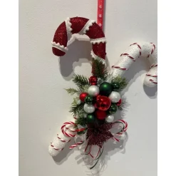 Zuckerstangen Weihnachtsdeko Weihnachtskranz Türschmuck Türdeko Türkranz