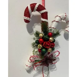Zuckerstangen Weihnachtsdeko Weihnachtskranz Türschmuck Türdeko Türkranz